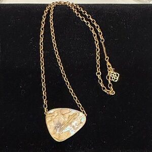 Kendra Scott McKenna White Abalone  Pendant Necklace in Antique Gold